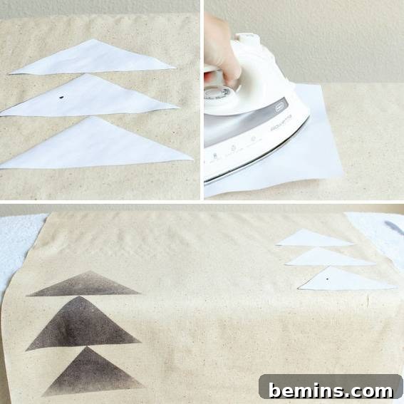 Materials for a geometric table runner.