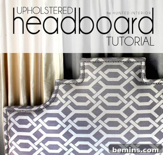 Close-up of a fabric headboard