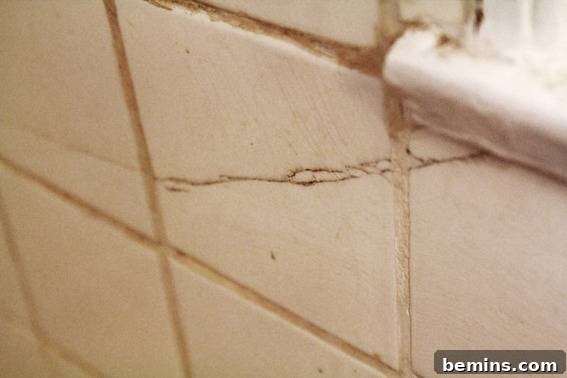 Refreshed and Radiant: A Bathroom Transformed 4 dingy cracked tile