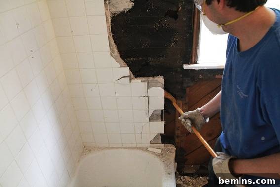 Demolishing Old Tile and Walls in the Bathroom