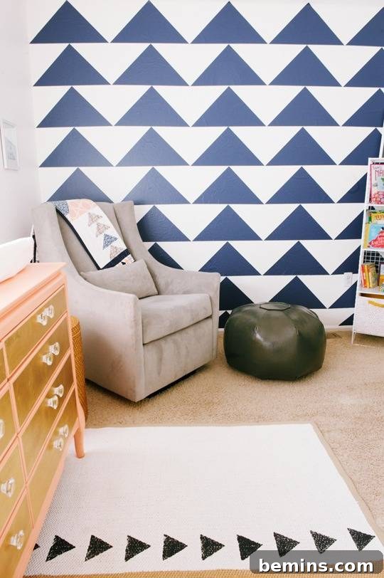 From Office to Oasis: A Geometric Nursery Transformation 30 Geometric Nursery Book Nook