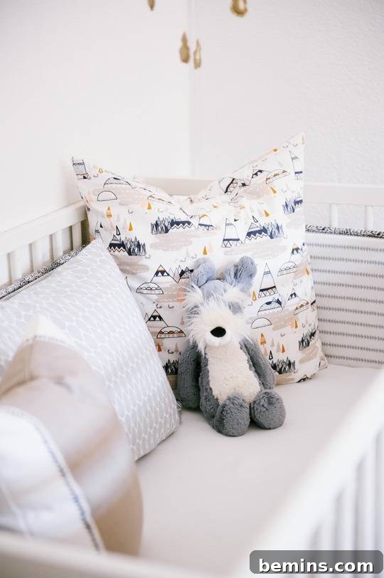 From Office to Oasis: A Geometric Nursery Transformation 7 Geometric Nursery Wall Decals Detail