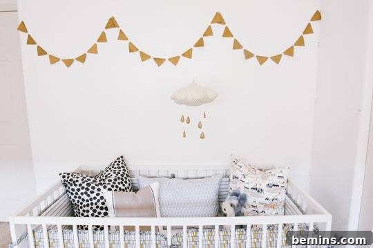 From Office to Oasis: A Geometric Nursery Transformation 8 Geometric Nursery Room View