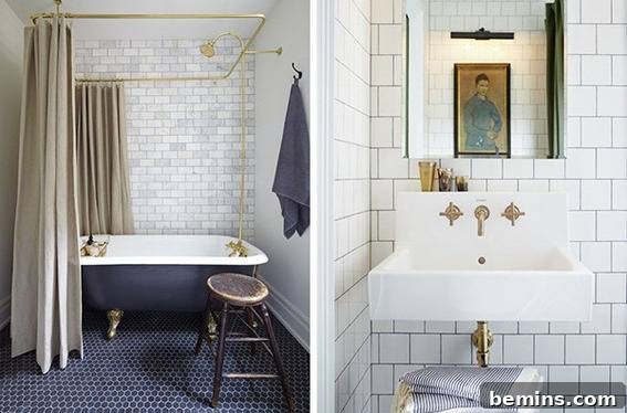 29th Avenue: From Bland to Bold - A Bathroom's Dramatic Transformation 7 A white tile bathroom with modern bathtub - Inspiration Image 2