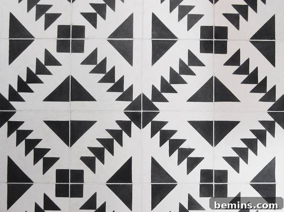 Bold and Beautiful: Intricate Black and White Tile Designs Create a Stunning Visual Impact