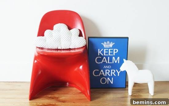 DIY cloud pillow, perfect for adding a whimsical and dreamy touch to your kids' room or living space.