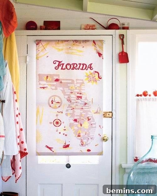 The word Florida is printed in red on the top part of a door.