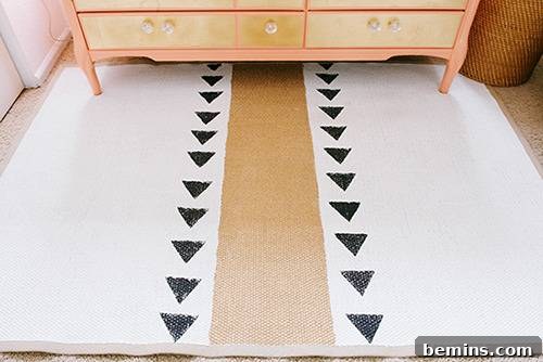DIY Geometric Painted Rug
