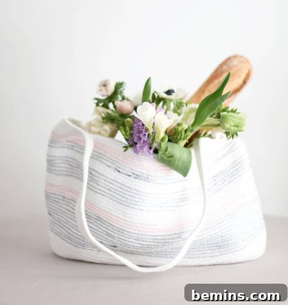 Ten Trendy DIY Tote Bags to Rock This Summer 12 DIY rope tote bag, a nautical-inspired and stylish accessory.