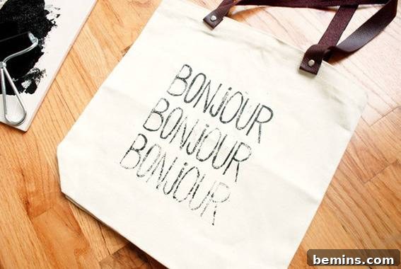 Ten Trendy DIY Tote Bags to Rock This Summer 10 DIY stamped canvas and leather tote bag, a stylish and durable accessory.