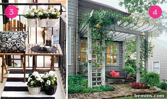Modern Black and White Small Balcony