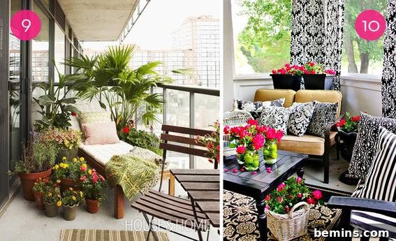 Small Deck with Tropical Plants and Lounge Chair