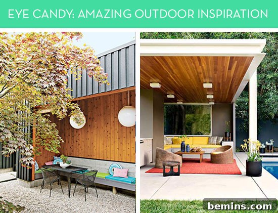 Backyard with table and chair setting