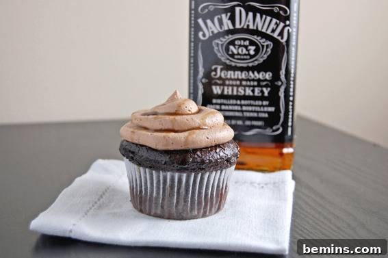 Whiskey chocolate cupcakes, a decadent and delicious treat for Dad.