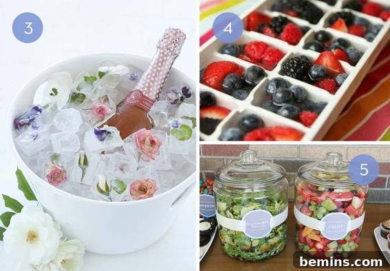 Ice Cubes with Frozen Flowers