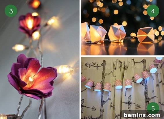 Egg Carton Flower String Lights