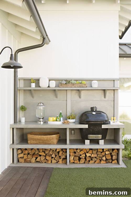 Outdoor Kitchen Dreams: 12 DIY Spaces to Inspire 3 Two racks holding wooden blocks in it and various glass bottles.