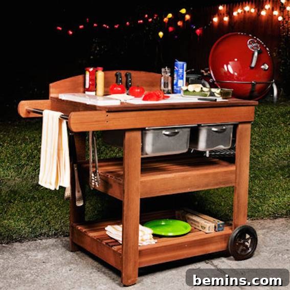 Outdoor Kitchen Dreams: 12 DIY Spaces to Inspire 6 Outdoor kitchen table along with items on it.