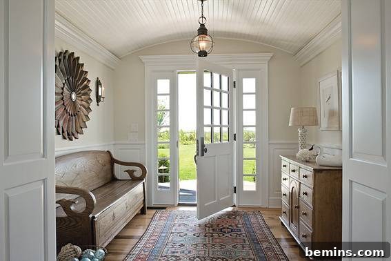 Large Entryway with Neutral Colors: Elegant Home Design