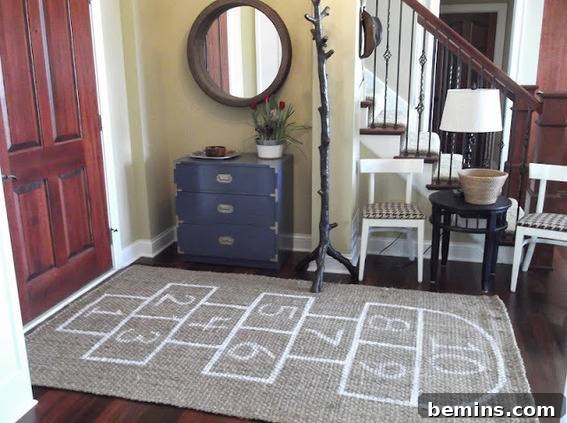 Entryway with Numbered Mat: Fun and Functional Decor