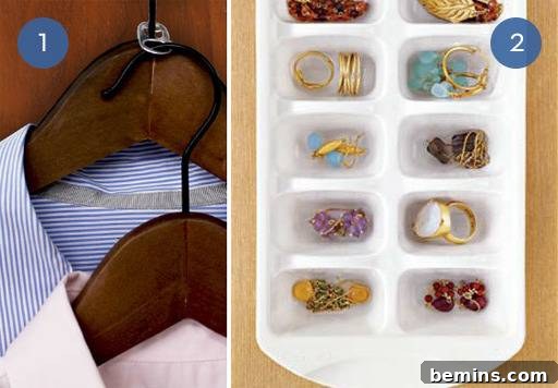 Top 10 Genius Home Organization Hacks 3 Use can tabs to double your closet space
