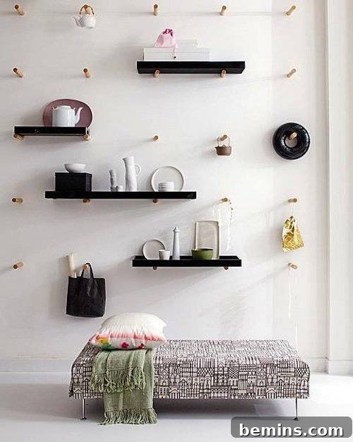 Shaker Inspired Peg Wall: A Clean and Minimalist Storage Solution