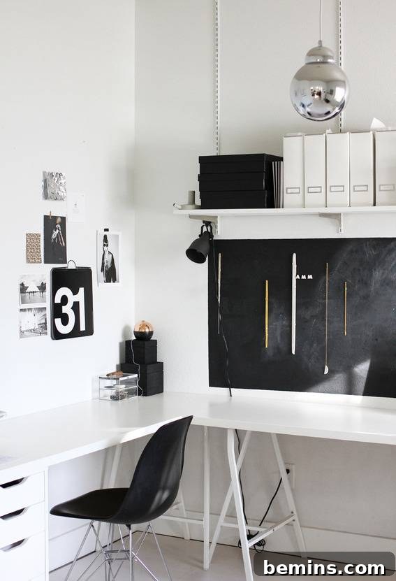 Visually Stunning: 17 Inspiring Workspace Designs 7 Working space with table and chair.