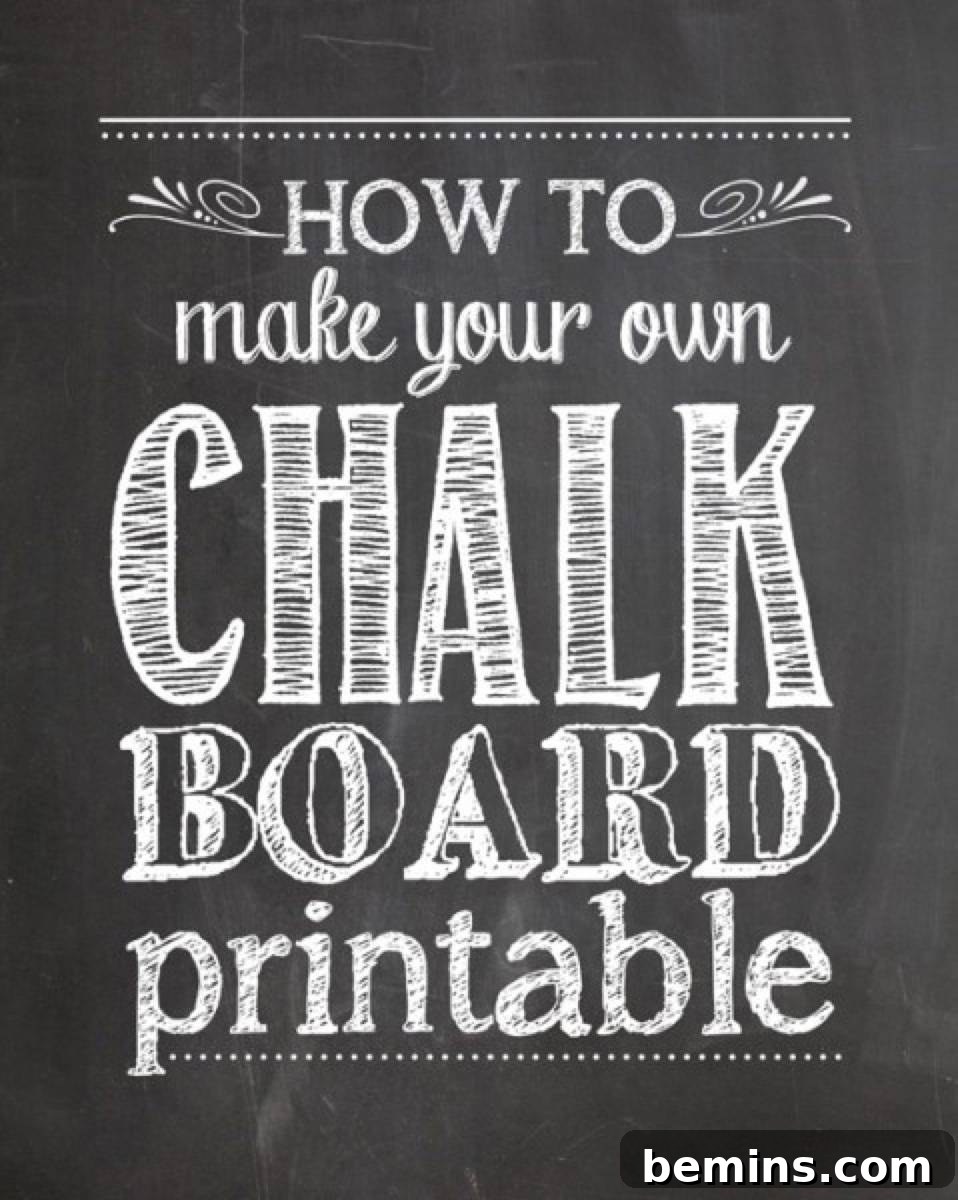 Chalkboard lettering printable