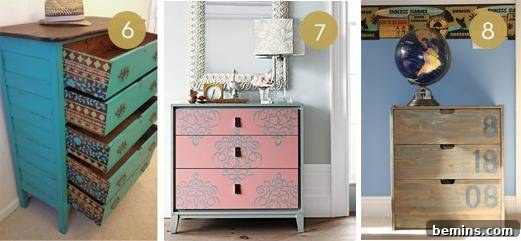 Visually Stunning Stenciled Furniture: 10 Inspiring Designs 5 Stenciled Drawer Sides