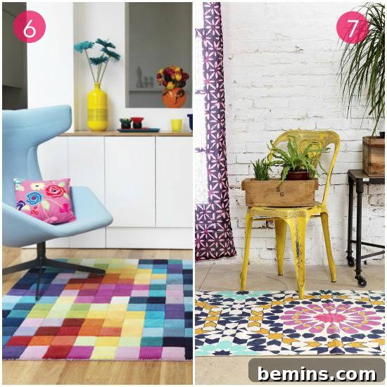 Bold statement colorful rug
