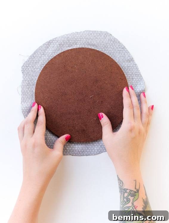 Attaching Fabric to the Cork Mat