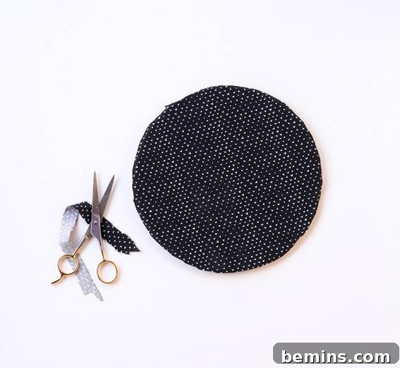 Trimming Excess Fabric from the Mousepad