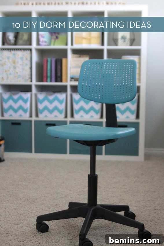 Painted Office Chair DIY Dorm Room Decor