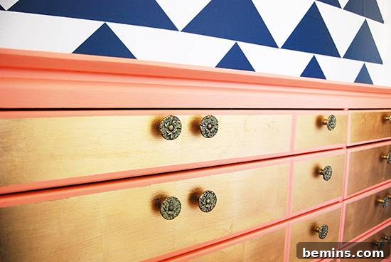 Gold Leafed Drawer After Sealing