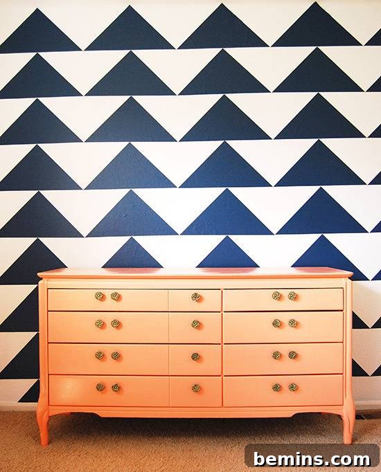 Coral Painted Dresser Ready for Gold Leaf