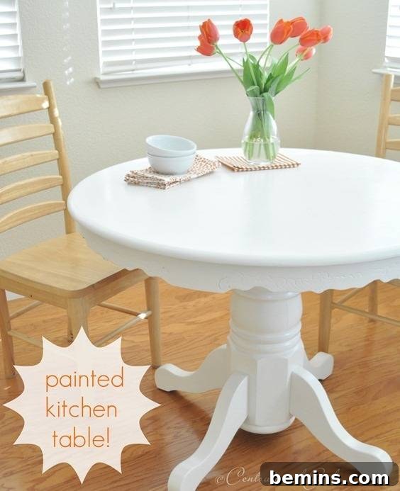 Kitchen table after painting