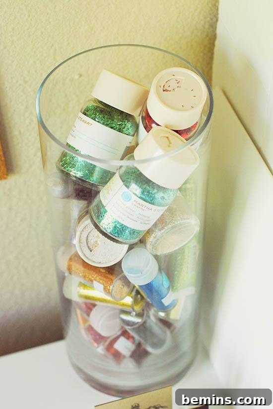 Glitter Vials in Apothecary Jar