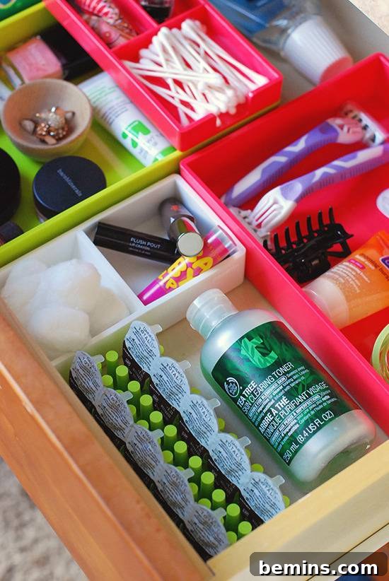 Organized Bathroom Drawers