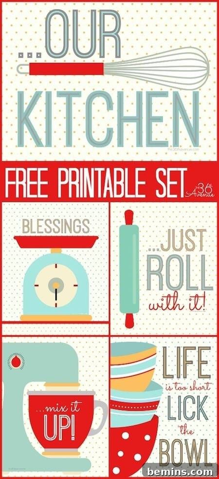 22 Stunning and Free Kitchen Wall Art Ideas 4 A delightful kitchen pattern is being advertised.