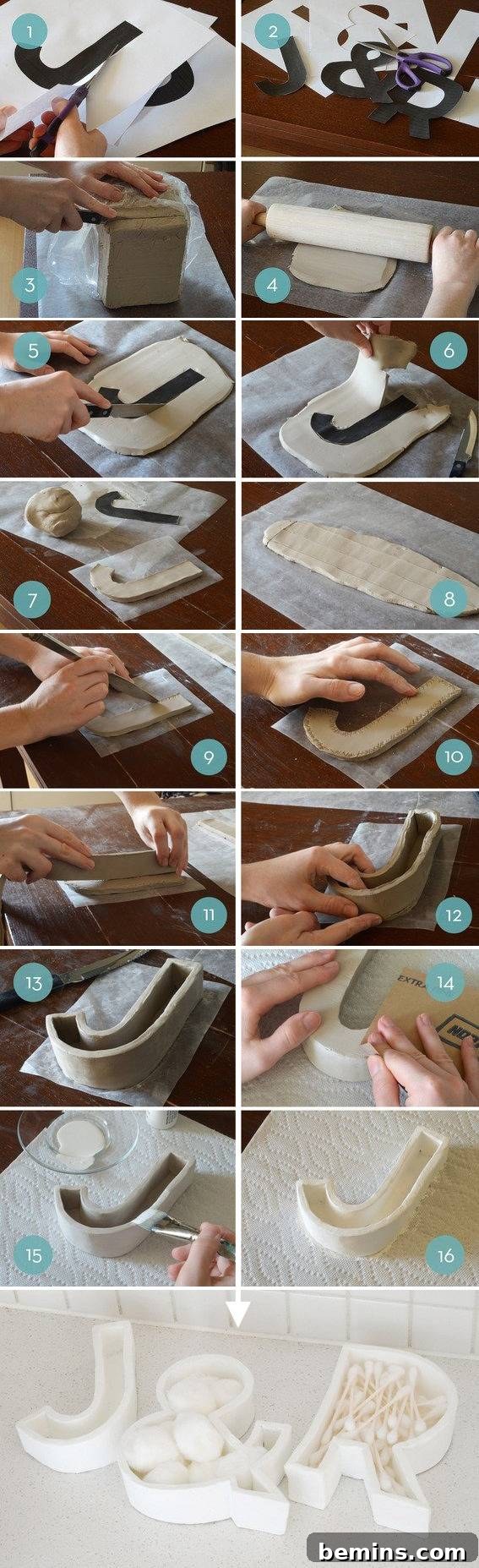 Crafty Typography Boxes: DIY Storage Solutions 11 Easy DIY typographic storage boxes (using clay) - Pinterest Image
