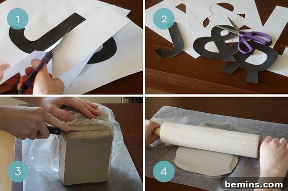 Crafty Typography Boxes: DIY Storage Solutions 5 DIY Clay Letterform Storage Boxes - Cutting Out Letters