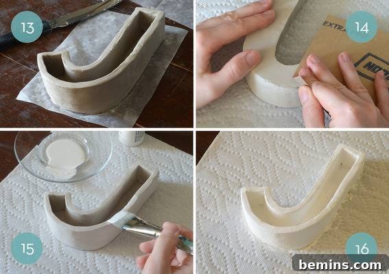 Crafty Typography Boxes: DIY Storage Solutions 8 Typographic Letterform Storage Container Tutorial - Drying Stage