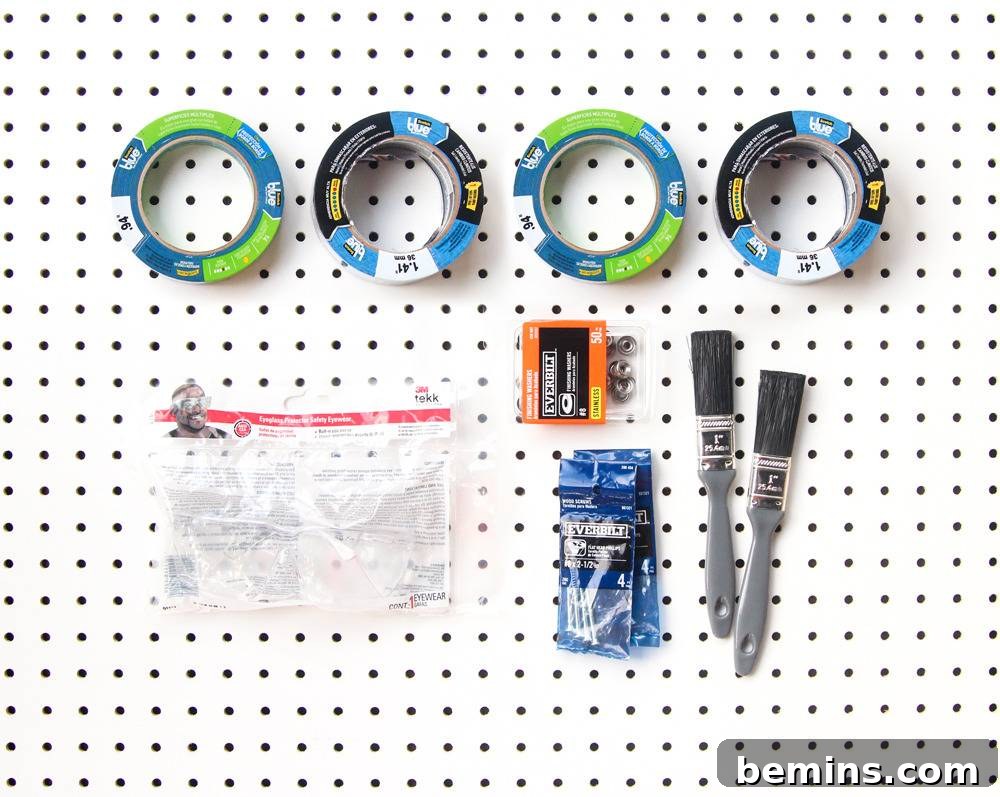 Materials needed for your DIY Grill Tool Organizer project