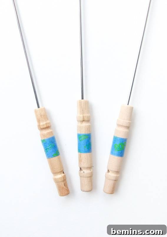 Adding a pop of color to your grill tools with painter's tape