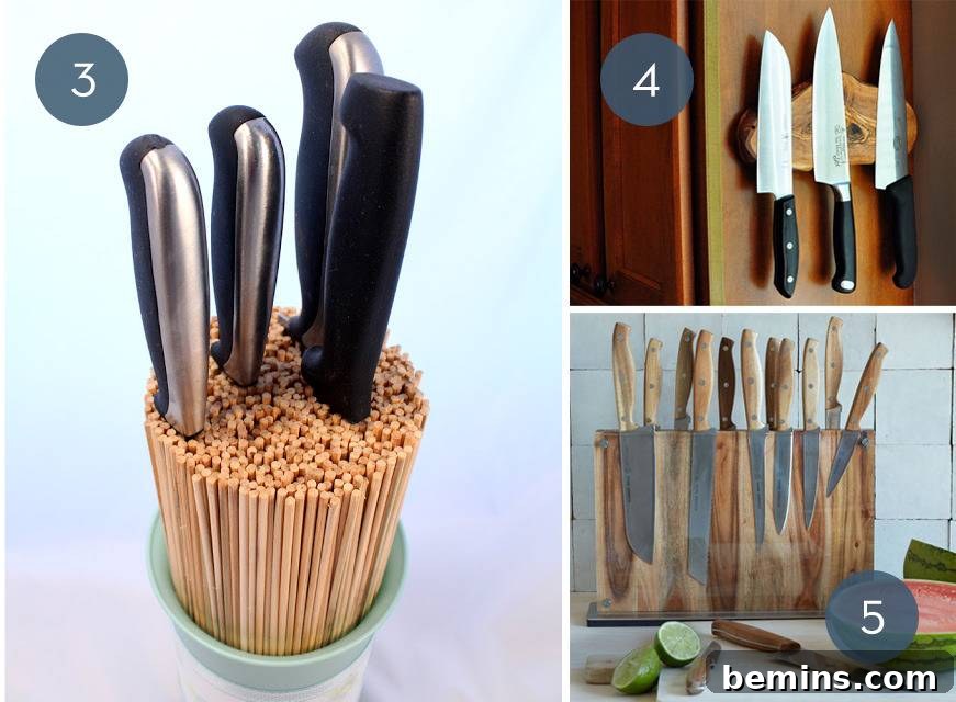 Knife Storage Using Pantry Staples