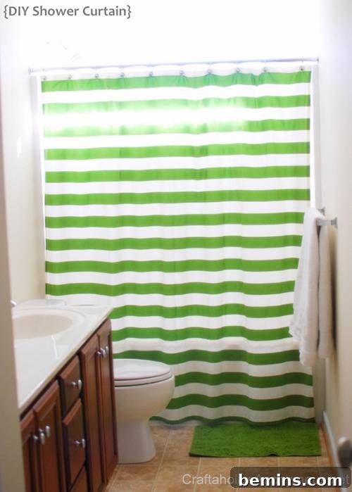 15 DIY Shower Curtains to Elevate Your Bathroom 11 DIY Striped Shower Curtain