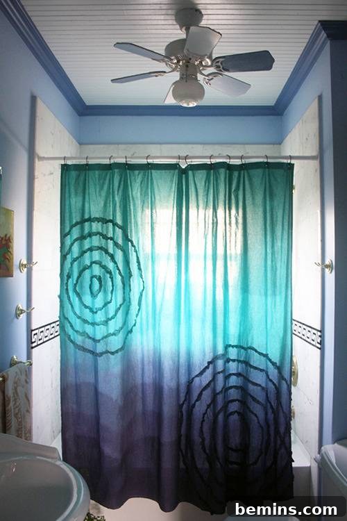 15 DIY Shower Curtains to Elevate Your Bathroom 16 DIY Dip-Dyed Ombre Shower Curtain