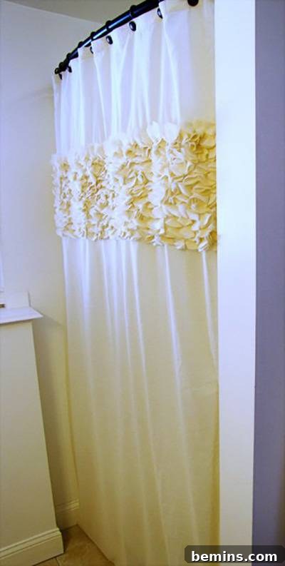 15 DIY Shower Curtains to Elevate Your Bathroom 4 DIY Fabric Flower Shower Curtain