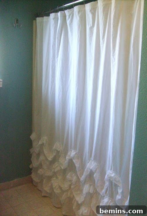 15 DIY Shower Curtains to Elevate Your Bathroom 8 DIY Waves of Ruffles Shower Curtain