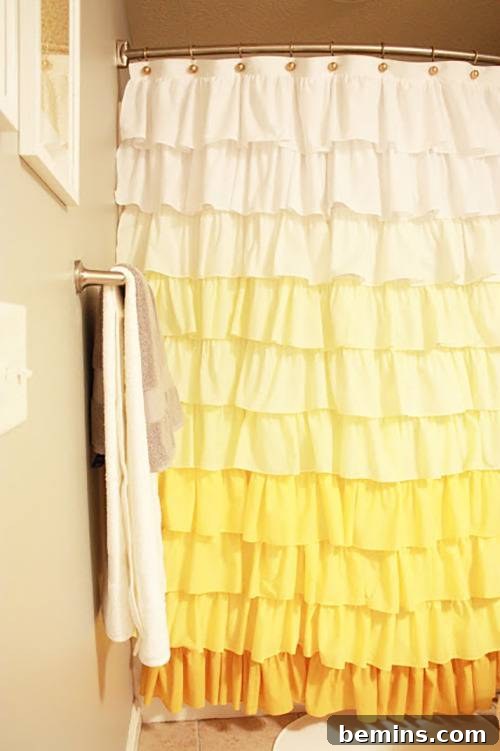 15 DIY Shower Curtains to Elevate Your Bathroom 10 DIY Colorful Ruffled Shower Curtain